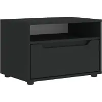 Syfax Meuble TV VISNES noir 60x40x38 cm bois d'ingénierie