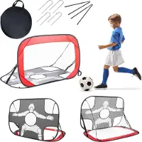 Outtec But de football Pliable, Pop Up Tor - 120x72x73 cm - Appareil d'entraînement de football pour enfants et adultes - filet, ancrage au sol inclus - jardin, entraînement