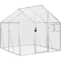 vidaXL Volière argentée 1,79x2x1,85 m aluminium