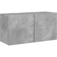 Syfax Meuble TV mural gris béton 80x30x41 cm