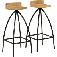 Prolenta Maison Exclusive - Lot de 2 tabourets de bar en bois massif de manguier