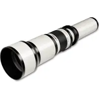 Walimex Téléobjectif CSC 650-1300 mm 1:8-16 pour T2 - mise au point manuelle, zoom pour capteur plein format et APS-C, boîtier en métal, sac + bouchons