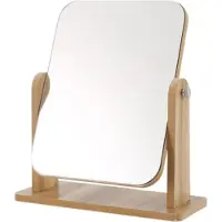ECarla - Miroir cosmétique rectangulaire en bois