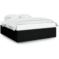 Syfax Cadre de lit sans matelas noir 180x200 cm tissu