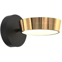 Zumaline Applique murale LED LARA noir-or français 12 W, blanc chaud, 1 400 lm, aluminium, dimensions : 15,6 x 13 x 22 cm, IP20,