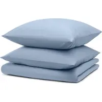 Blumtal linge de lit 240x220cm + 2x taies d'oreiller 40x80cm - Microfibre Bed Sheets 240x220cm - 3-pièces de linge de lit bleu clair