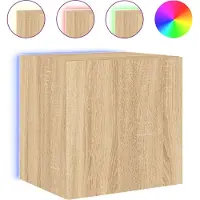 Sonstiges Meuble TV mural avec lumières LED chêne sonoma 40,5x35x40 cm