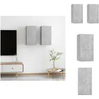 vidaXL Armoires TV 2 pcs. Gris béton 30,5x30x60 cm Matériau dérivé du bois - Meubles TV
