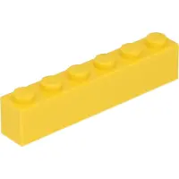 LEGO 100 pièces 3009 Brick 1x6 Part Basic Bricks 100 Jaune