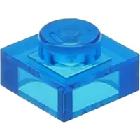 LEGO plaque 1x1 trans-bleu foncé