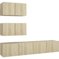 Sonstiges Ensemble de meubles TV 4 pcs Chêne sonoma Bois d'ingénierie