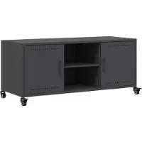 Syfax Meuble TV noir 100,5x39x43,5 cm acier
