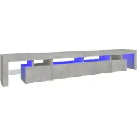 vidaXL Meubles Armoire TV avec lampes LED gris béton 260x36,5x40 cm - TV-Lowboard 3152781