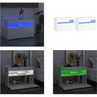 vidaXL Armoires TV avec lampes LED 2 pcs. Blanc 60x35x40cm - Armoire TV - Armoire TV Avec Lampes LED - Armoire TV Avec Lampes LED