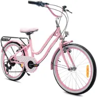 Sun baby Vélo fille Vélo enfant à partir de 6 ans Vélo enfant 20 pouces avec vélo coeur 6 vitesses Vélo coeur Shimano rose