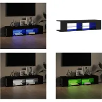 vidaXL Armoire TV avec lampes LED Noir 135x39x30 cm - Armoire TV - Armoire TV Avec LED - Meuble TV