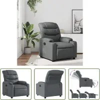 The Living Store fauteuil de relaxation en simili-cuir gris