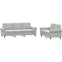 vidaXL Ensemble de canapés 2 pièces avec coussins gris clair velours