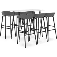 Syfax Ensemble de bar 7 pcs Blanc et gris