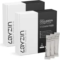 Layzin Complexe Collagène Beauté avec Verisol - 60 sachets (300gr) - Halal - De Bovins - Avec Acide Hyaluronique et Vitamine C - Raffermit la peau, les cheveux et les ongles