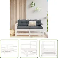 The Living Store Canapés d'angle de jardin 2 pcs. Blanc Pin massif