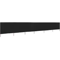 Syfax Paravent 6 panneaux Tissu 800 x 160 cm Noir
