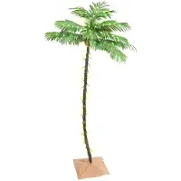 The Living Store Palmier artificiel avec 96 LED blanc chaud 180 cm