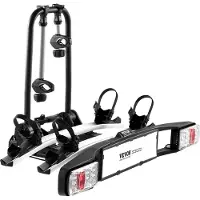 Vevor Porte-vélos d'attelage , porte-vélos adapté au montage 5 cm, porte-vélos arrière, porte-vélos pour 2 vélos, capacité de charge jusqu'à 65 kg, adapté aux vélos électriques avec feu arrière