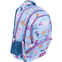 Milan Sac à dos scolaire à roulettes 4 fermetures éclair 2 Special Series 25l bleu bleu One Size