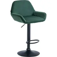 CLP Tabouret de bar Braga, revêtement en velours, structure métallique, réglable en hauteur et pivotant | Couleur : crème, structure : noir
