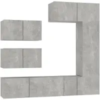 Syfax Ensemble de meubles TV 6 pcs Gris béton Bois d'ingénierie
