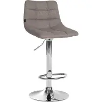 CLP Tabouret de bar Jerry, hauteur réglable et pivotant à 360°, couleur crème. Structure chromée