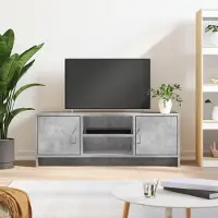 Prolenta Maison Exclusive - Meuble TV gris béton 102x30x37,5 cm Matériau dérivé du bois