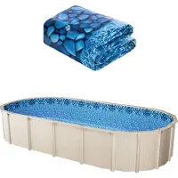 Vevor Liner ovale pour piscine, 914x457x120 cm, couverture intérieure d'épaisseur standard, résistant à l'usure, retenant l'eau, adapté aux bassins avec une hauteur de paroi de 132 cm