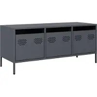 Syfax Meuble TV anthracite 101,5x39x43,5 cm acier laminé à froid