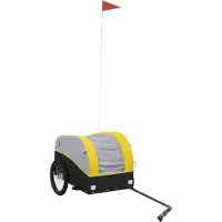 Syfax Remorque de vélo noir et jaune 30 kg fer