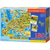 Castorland Puzzle Carte de l'Europe 180 pièces + 32 pièces éducatives