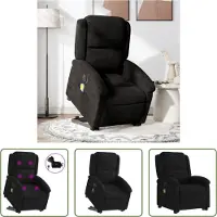 The Living Store Fauteuil de massage avec releveur Électrique Noir Velours