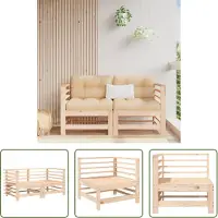 The Living Store Canapés d'angle de jardin 2 pcs. Bois de pin massif