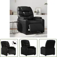 The Living Store Fauteuil relax électrique noir similicuir