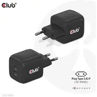 Club 3D Club3d CLUB3D Travel Charger PPS 45W GAN technology, Dual port USB Type-C, Power Delivery(PD) 3.0 Support