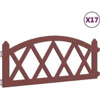 Syfax Bordures de pelouse 17 pcs Rouge 10 m PP