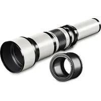 Walimex Téléobjectif CSC 650-1300 mm 1:8-16 pour Pentax K - mise au point manuelle, zoom pour capteur plein format et APS-C, boîtier en métal, sac + bouchons