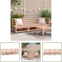 The Living Store Canapé de jardin 3 places en bois massif Douglas