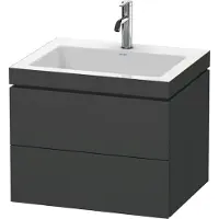 Duravit L-Cube c-bonded Ensemble suspendu, 2 tiroirs, sans trop-plein, 1 trou pour robinet, 600x500x480mm, LC6926O4949