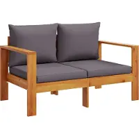 Syfax Canapé de jardin avec coussins 2 places bois massif d'acacia