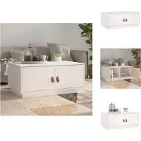 vidaXL Table basse blanche 80x50x35 cm pin massif - Tables basses