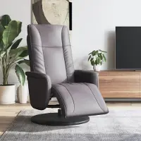 vidaXL Fauteuil relax avec repose-pieds Gris Similicuir 356507