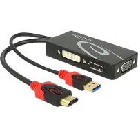 DeLOCK 62959 Adapter HDMI -> DVI(24+5)/VGA/Displayport 4K schwarz