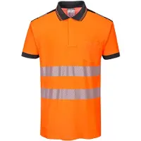 Portwest T180 PW3 Polo haute visibilité Orange/Black Taille L